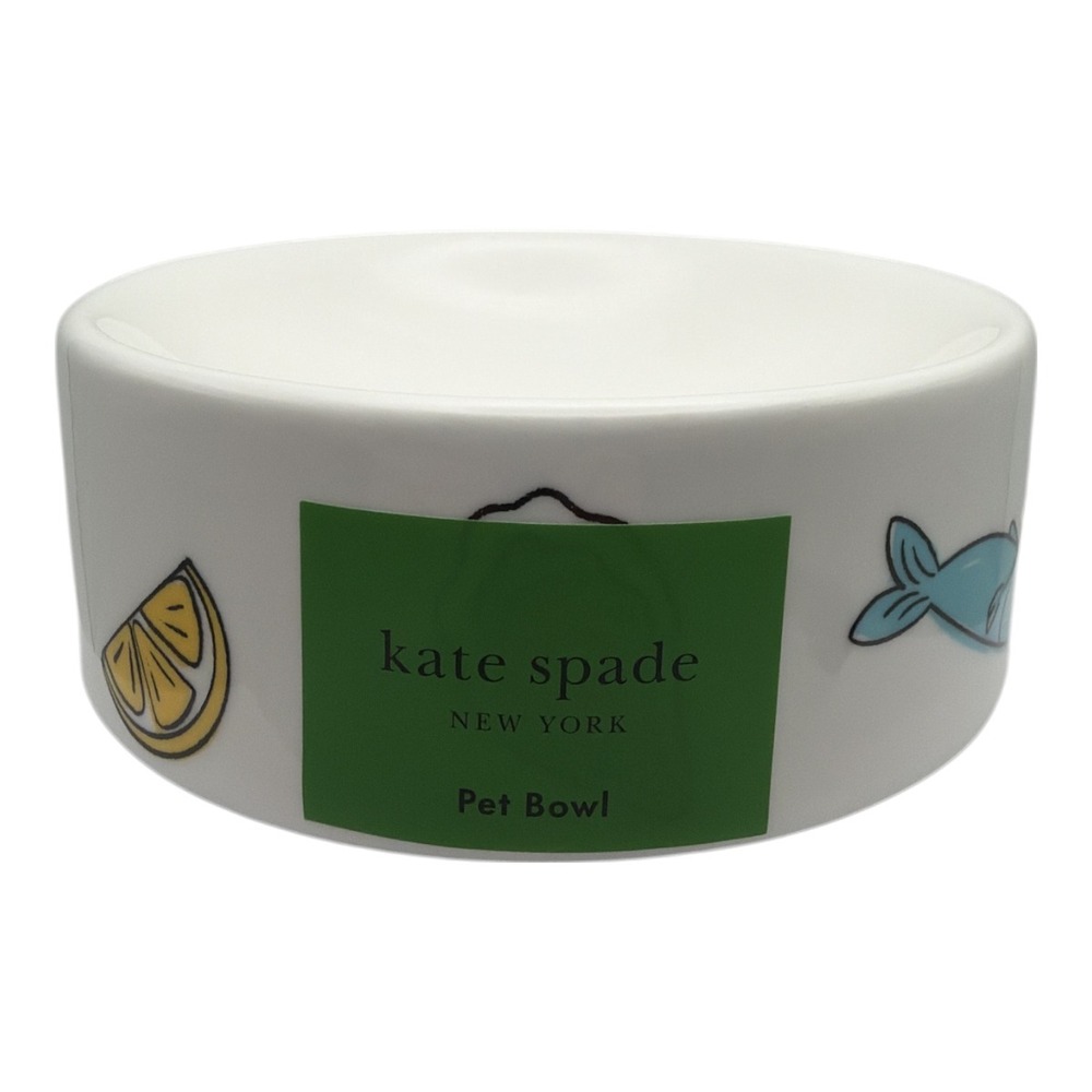 KATE‎ SPADE CAT SEAFOOD TOSS Pet Food Bowl CAT Dog NEW